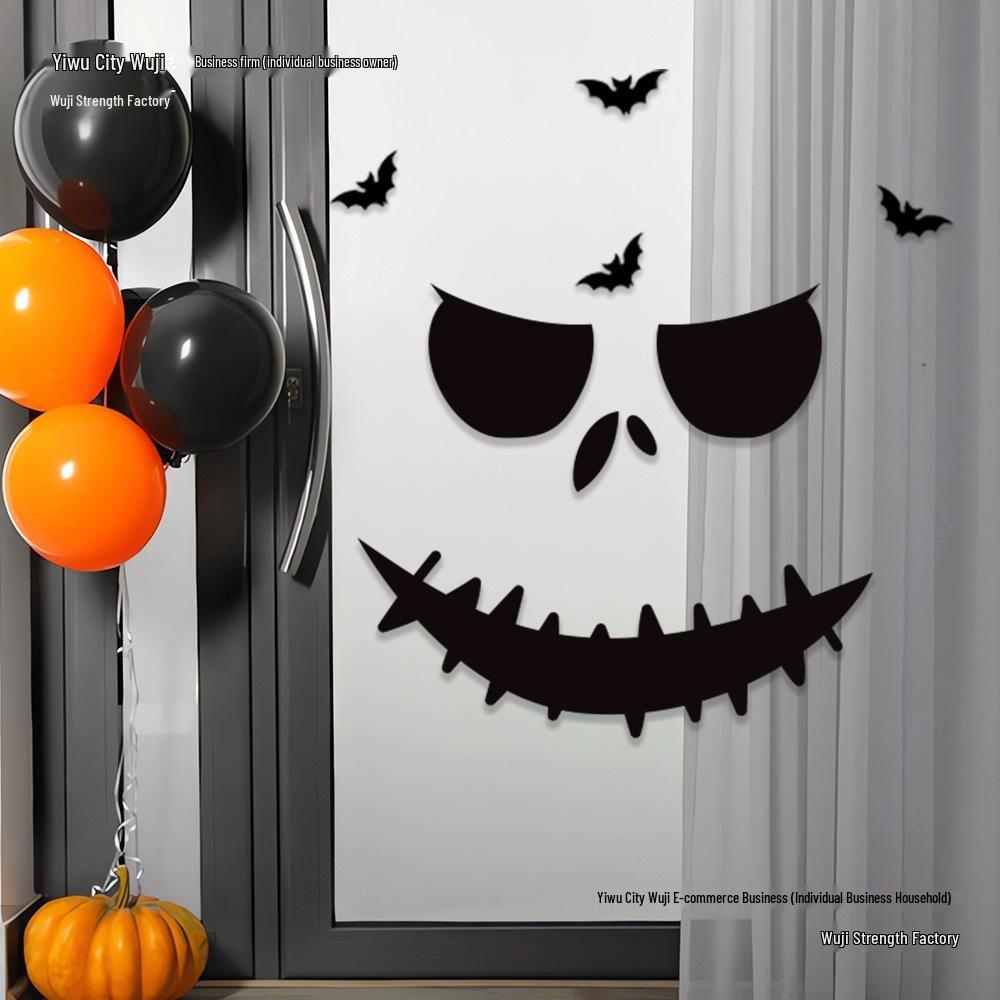 Halloween Door & Wall Stickers: Skeleton, Pumpkin, Ghost Designs