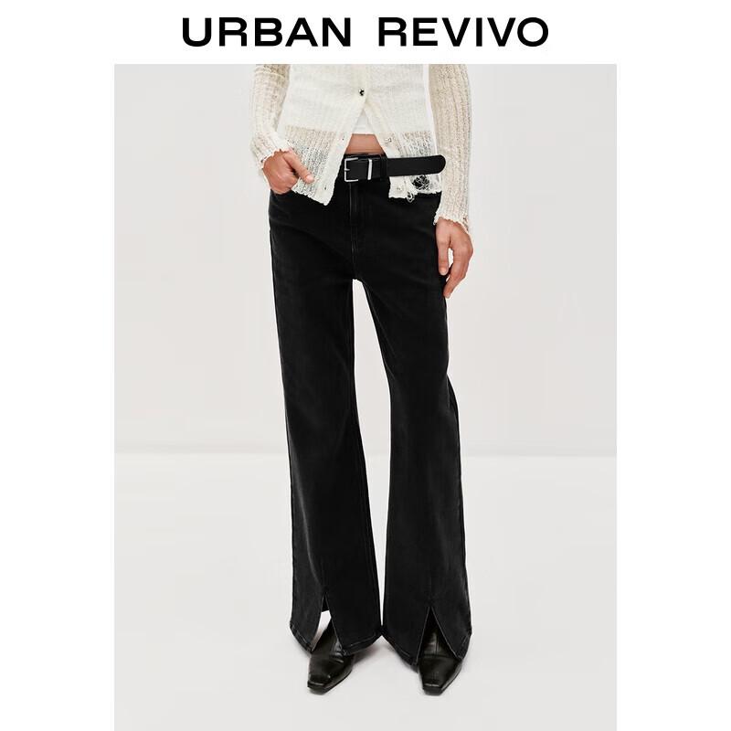 

UR Women s High-Waist Slit Belt Denim Trousers 30