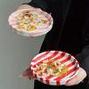 1 Stück Minimalistischer gestreifter Dessertteller Keramiktablett Koreanischer Stil Geschirr Trendige Keramik-Snackplatte 14,5x14,5cm