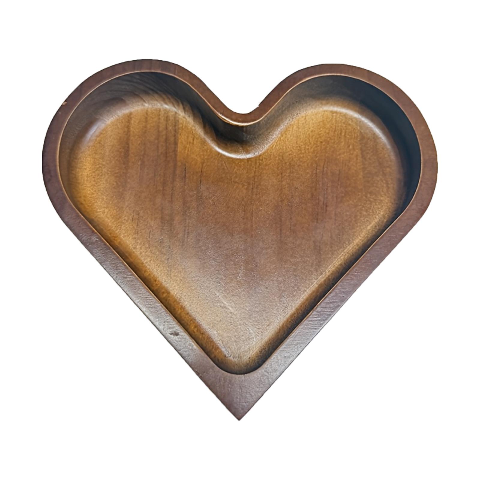 

1pc Creative Heart Shaped Wood Tray - Stacked Walnut-Colored Tray, Serving Dried , , And Candy Living Room And Dining Tables, Multipurpose Wood Tr One Size коричневый