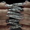 24 Pieces New Gothic Cool Spicy Long Pointed Wear Nail Art Black Flame Dark Fake Nail Nail