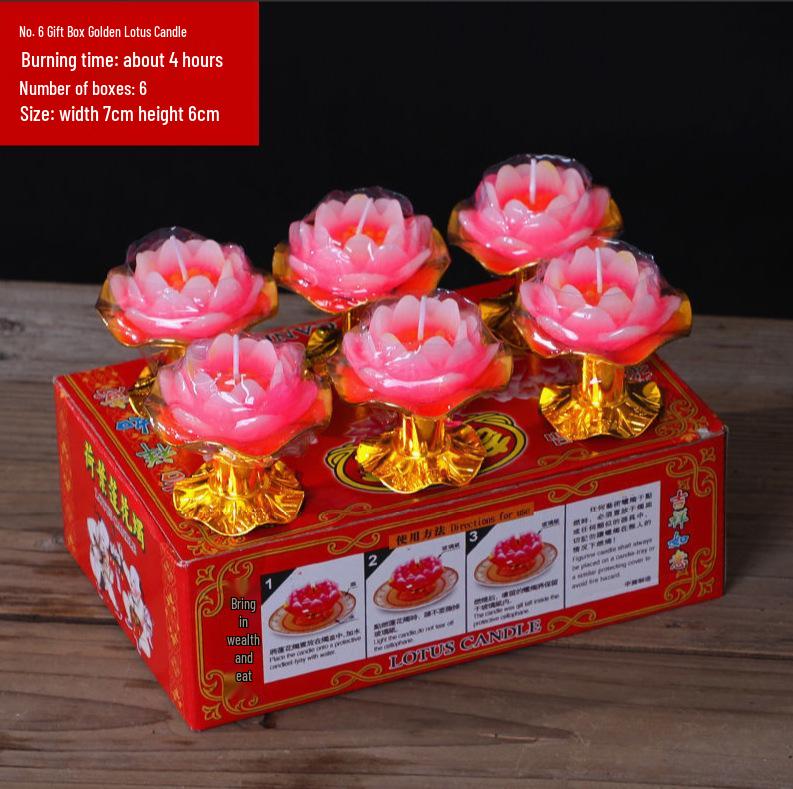 Lotus Lamp Candles: Red Floating Votive Lotus Candles Gift Box
