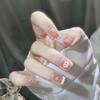 B697 Cotton Clouds Cute And Sweet Style Short Wearable Nails For Everyday Simple And Minimalist Look