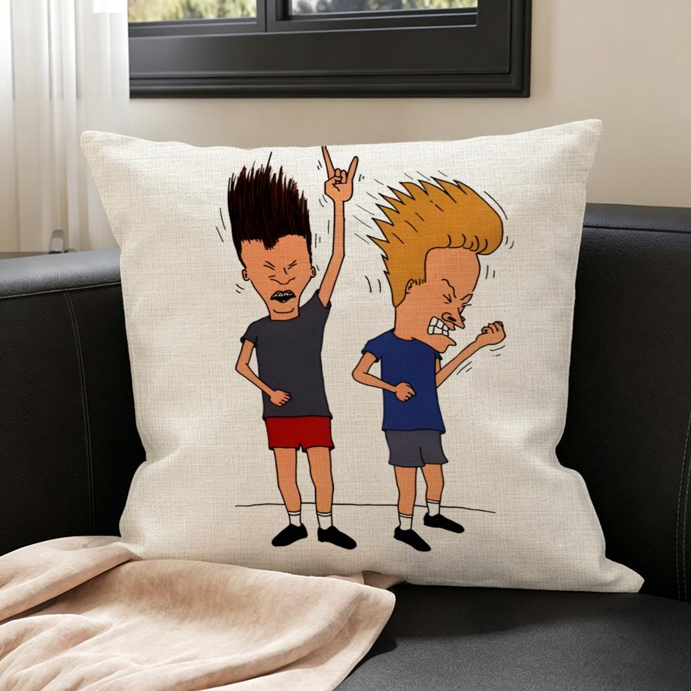 B-Beavis And Butt-Head Kissenbezug Natürliches Leinen Kissenbezug Set, All-In-One Dekoration Für Sofa, Schlafzimmer & Stuhl