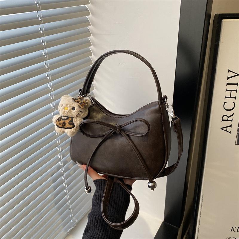Bag niche design bow hand bag versatile commuter messenger bag Maillard bag women