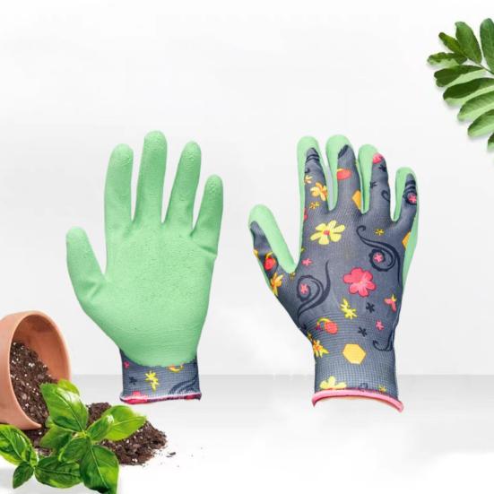 Wasserdichte Gartenhandschuhe Floral Durchstichfeste Schutzhandschuhe Rutschfeste Gartenarbeitshandschuhe Geschenk