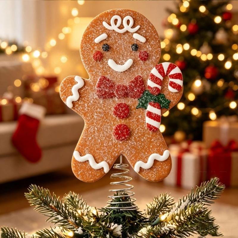 PVC Christmas Cookie Character Decoration for Holiday Tree, with Metal Frame and Coil Base for Tabletop Arrangement