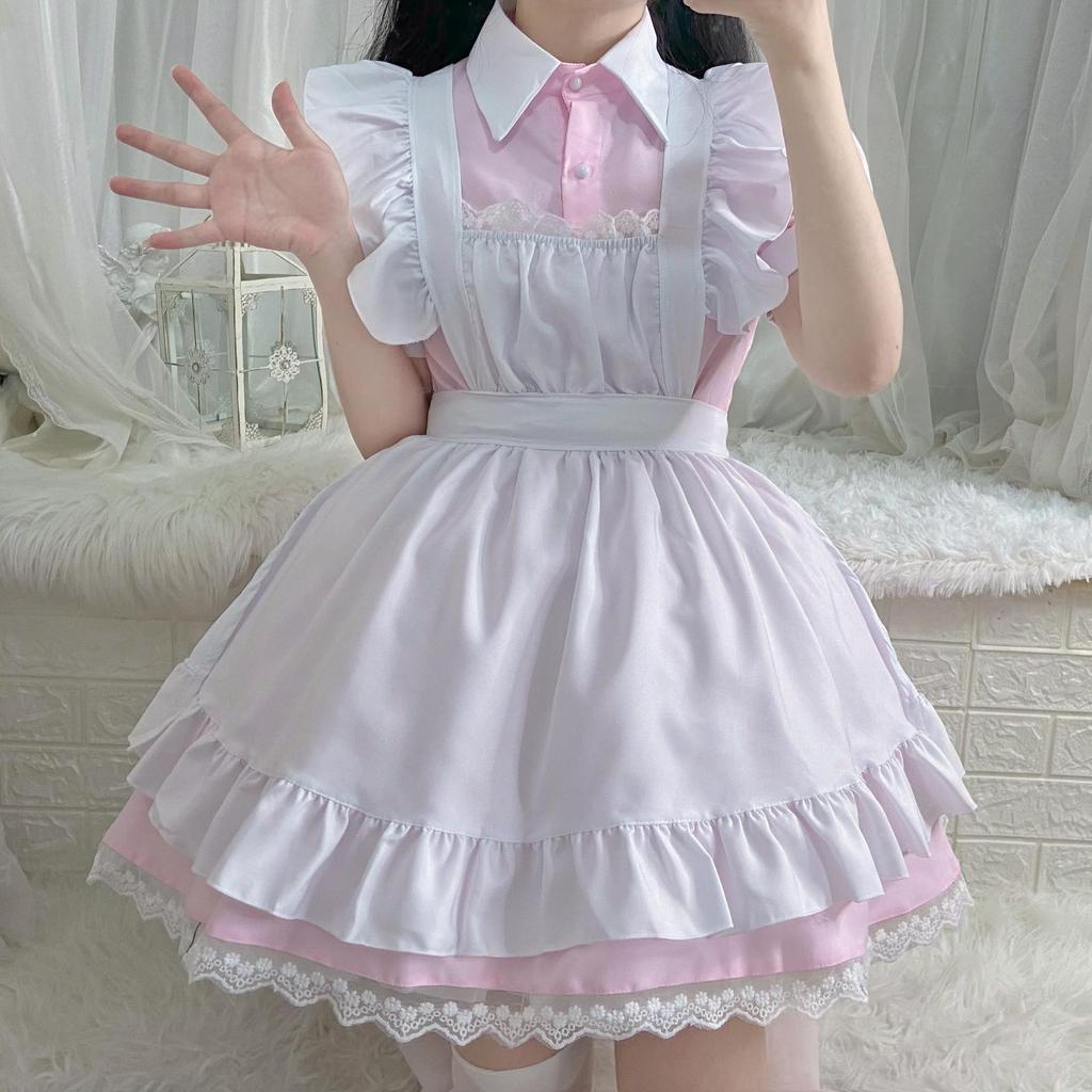 Cos black and white maid outfit cute maid soft girl dress Japanese sexy catwoman uniform set
