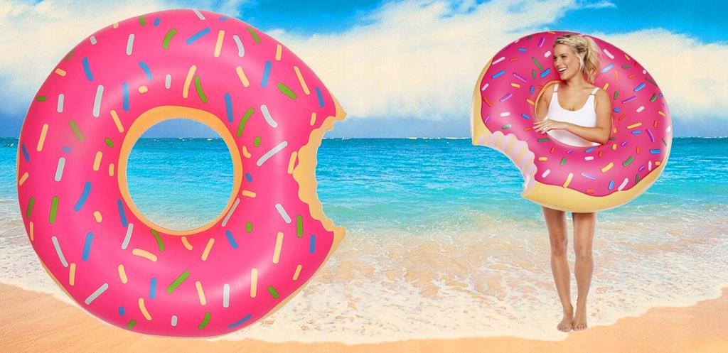 Dmuchane Koło Do Pływania Donut Pączek Materac Xxl