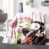 Customiz Name Personality Demon Slayer Character Theme Blanket Soft &Warm Sofa Office Bed Travel Lunch Break Blanket, Gift Suitable All Seasons