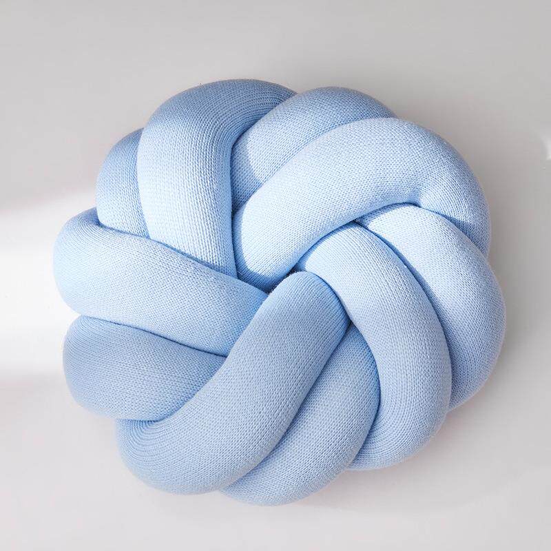 Новая однотонная плетеная узловая подушка, подушка для сна feels comfortable 35x35x14cm небесно-голубой