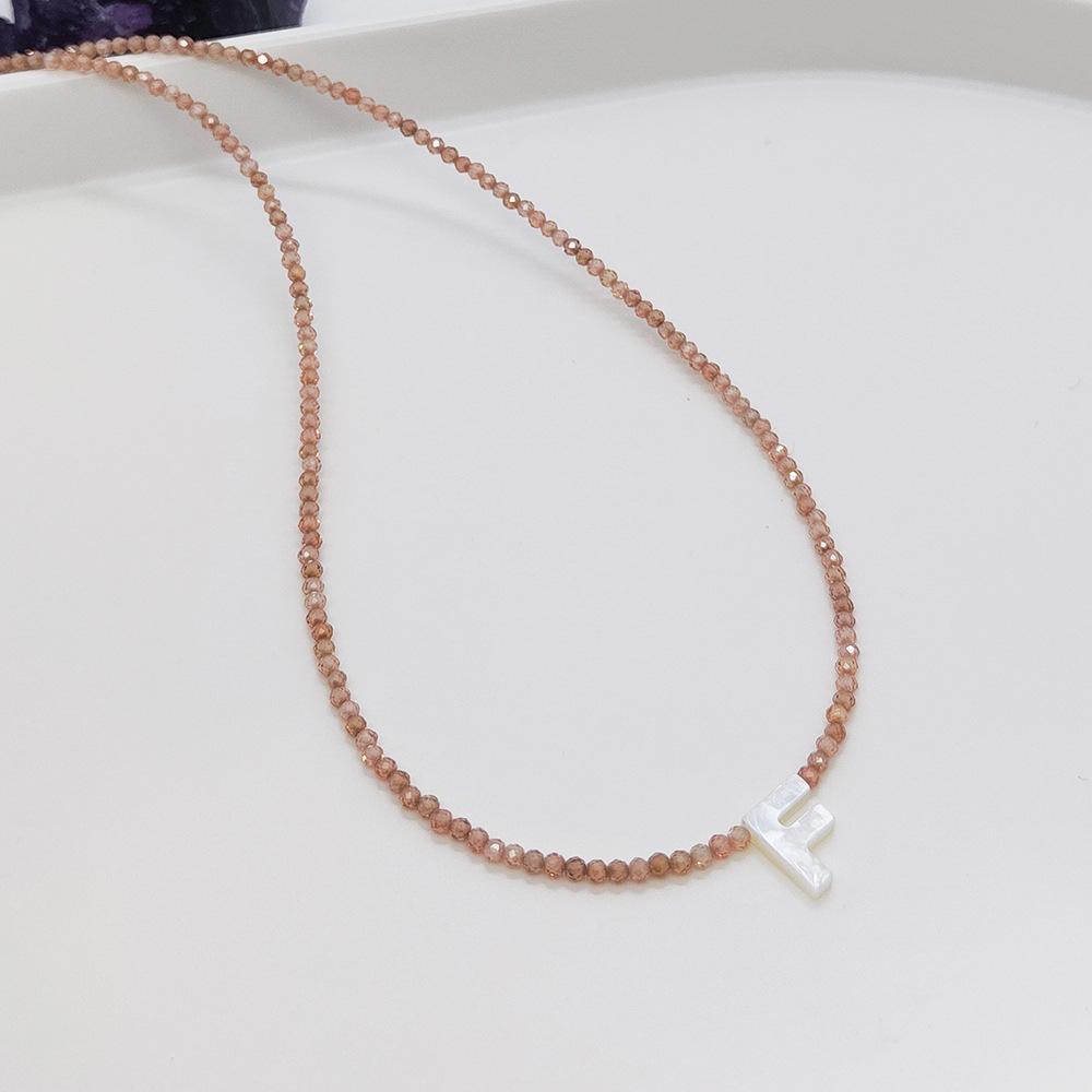 Elegant 2m Zircon Beaded Clavicle Chain: 26-Letter Deep Sea Shell Necklace for Women.