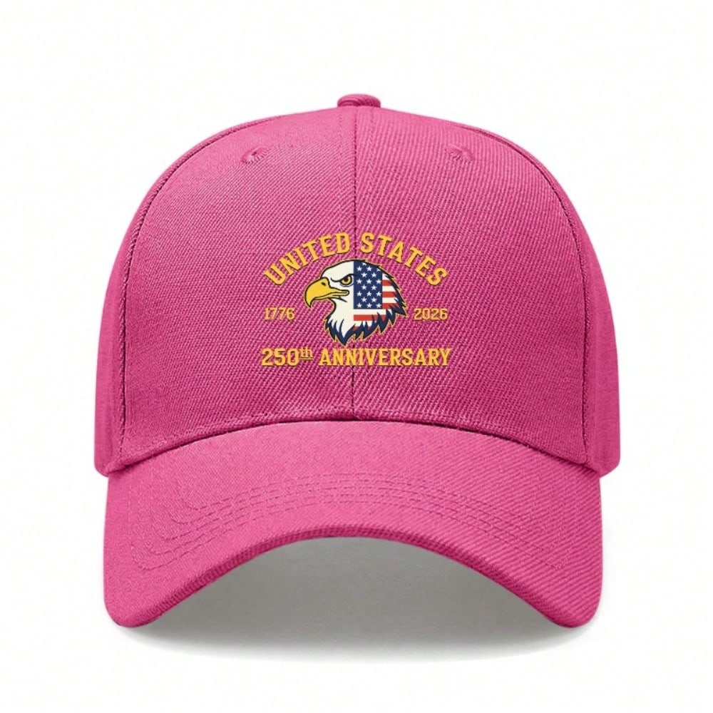 [Patriotic Baseball Cap] 2026 USA 250Th Anniversary Eagle Print Black Polyester Adjustable Hat Casual Outdoor Sports Patriotic Holiday Gift For