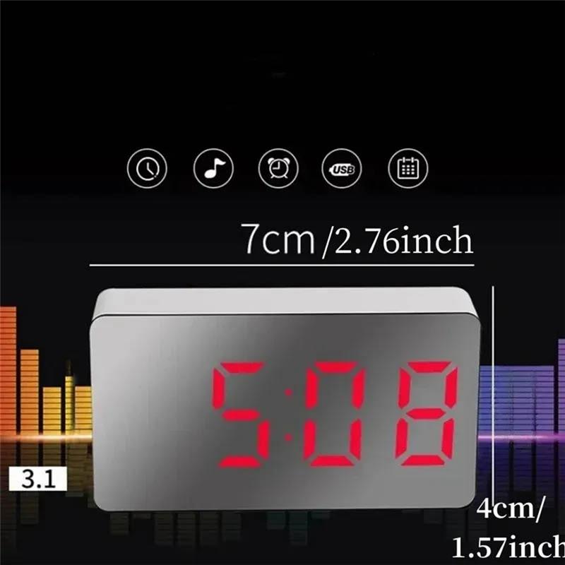 A95I-Digital Clock TEMP Date 3 Alarms Power-Off Memory Table Clock USB Powered Always On 12/24H Night Mode LED Clock