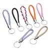 5Pcs/Pack Braided Leather Keychain Colorful Portable Keyring Organizer Leather Lanyard For Car Key Mobile Phone Strap Accessory