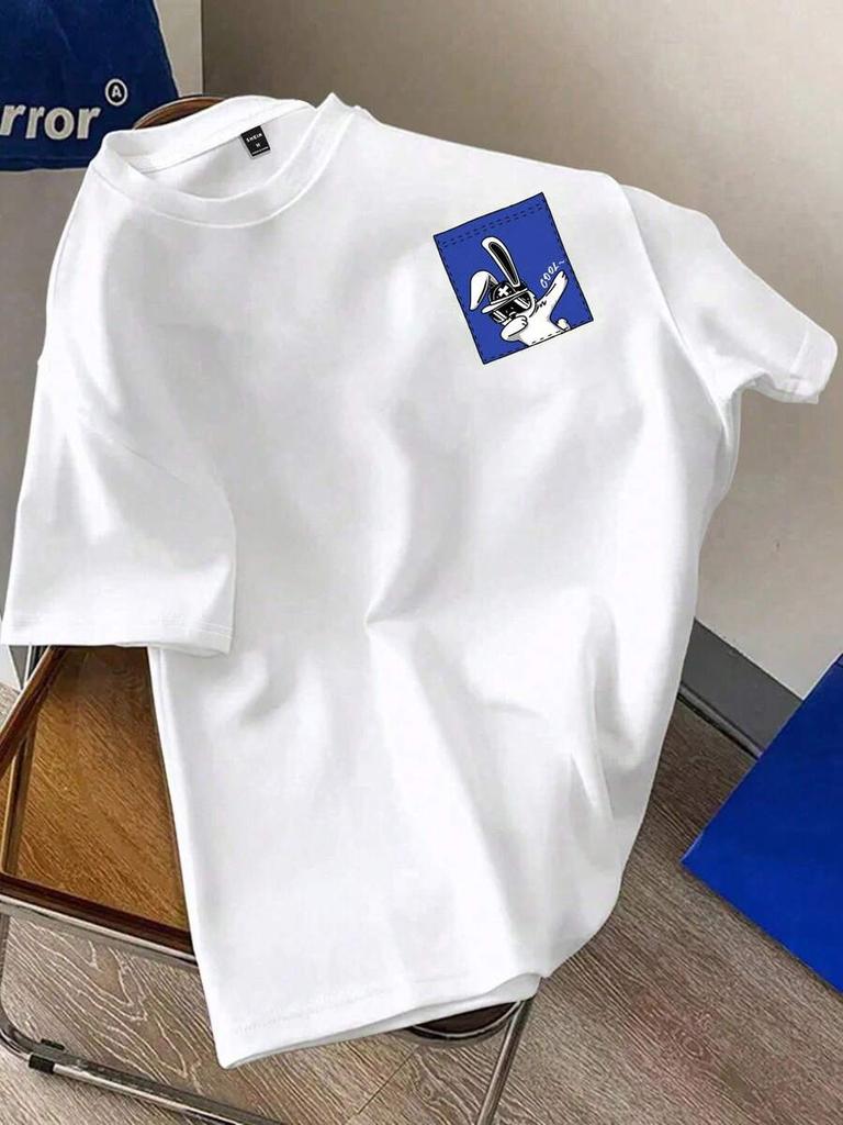 Manfinity Joysei Unisex's Casual Cartoon Print Round Neck Short Sleeve T-Shirt
