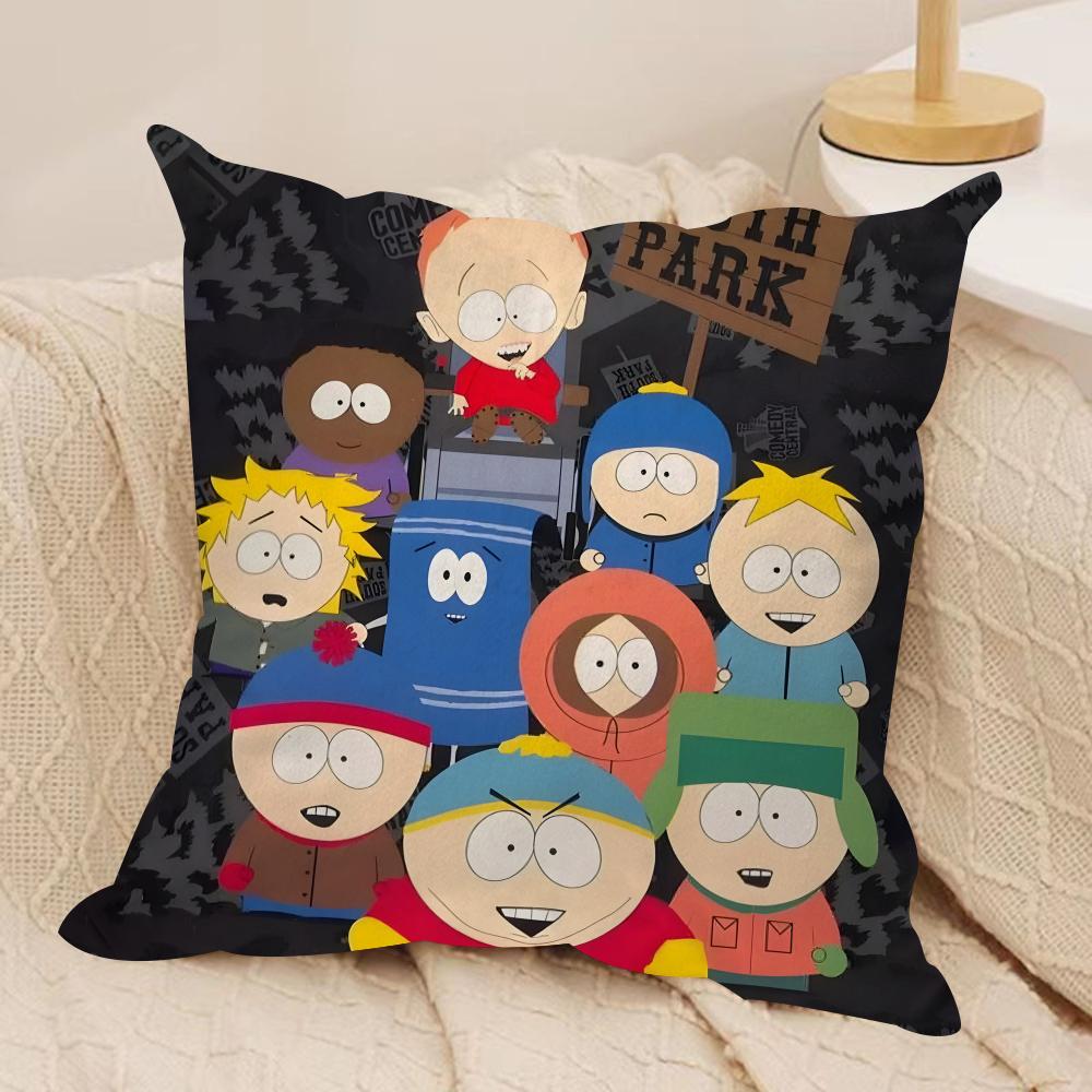 Anime SSouths PPark Cushion Cover Soft Plush Fabric DoubleSided Printed Cushion Covers for All Seasons Modern HomeDecor Gift