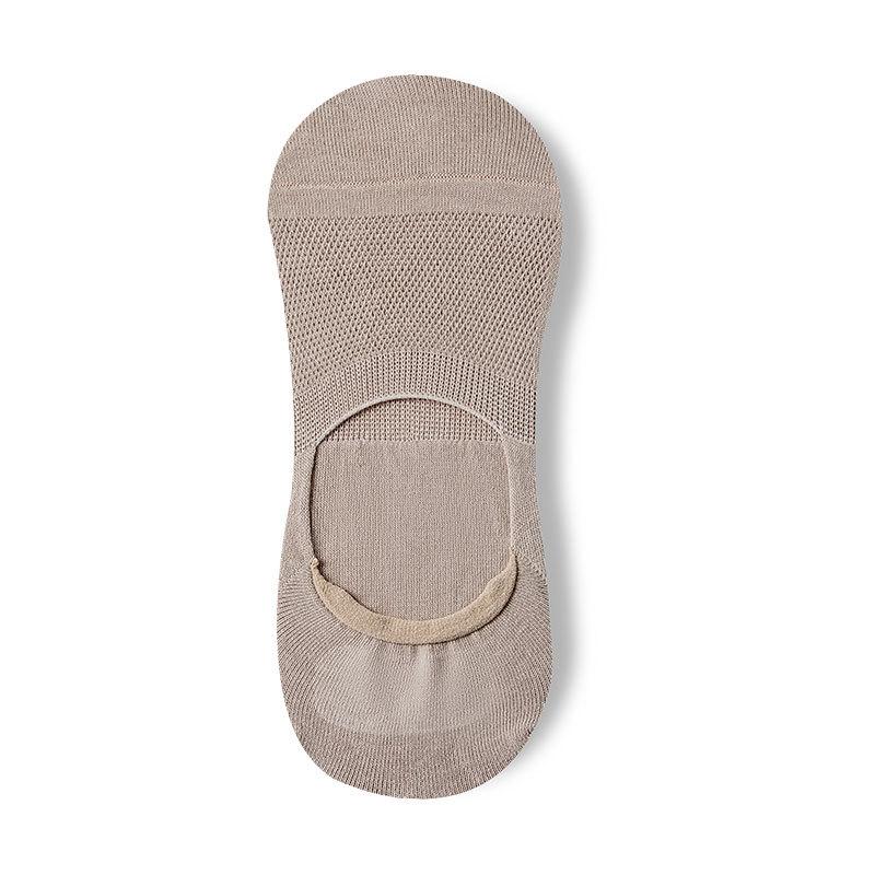 Men's Spring and Summer Thin Leisure Pure Color Cotton Invisible Breathable Sweat Absorbing Boat Socks