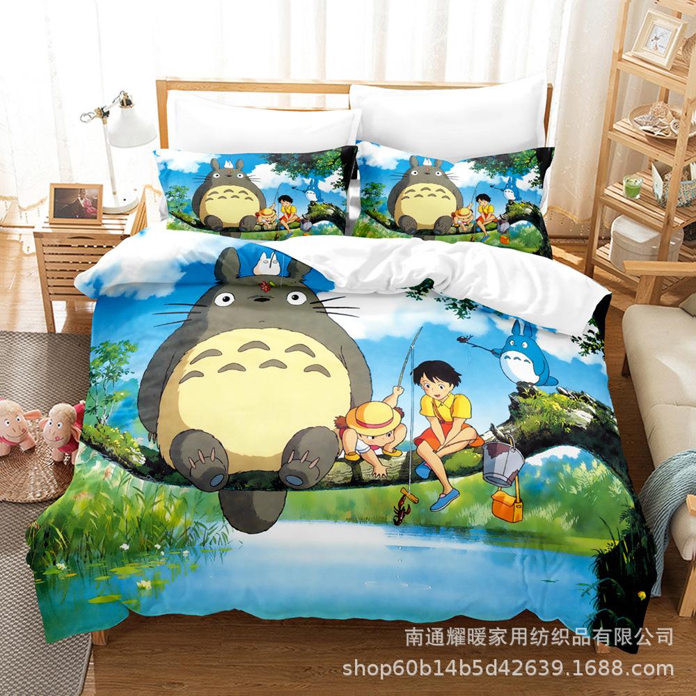 3D Digital Printing Bedding Four-Piece Set Three-Piece Set Chinchilla Bed Sheet Quilt Pillow