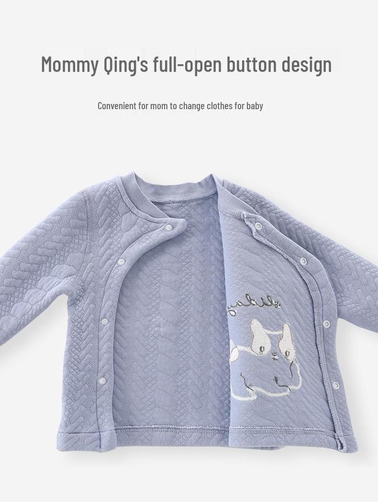 Unisex Baby Quilted Cotton Clothing Set for Spring, Autumn, Winter - Thick, Warm, Temperature Locking