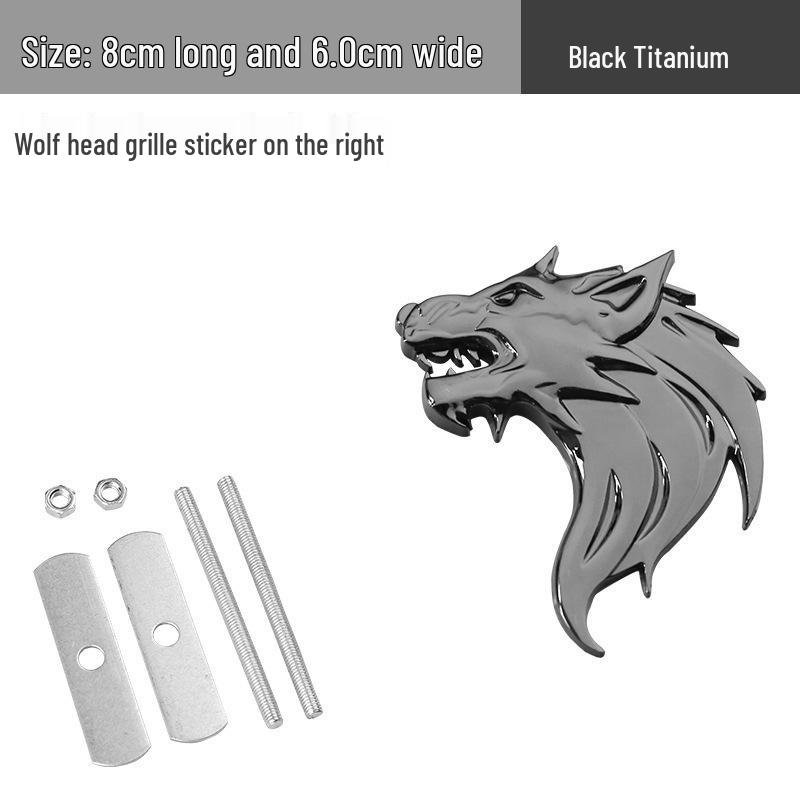 Wolf Head Metal Car Badge: Personalized Sticker & Logo