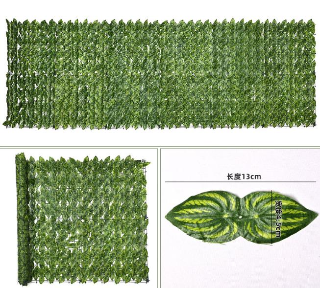Artificial Leaf Patio Decoration Faux Ivy Vine Leaf Fence Net Greenery Panel Green Wall Fence