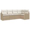 Garden Sofa Set Beige Poly Rattan
