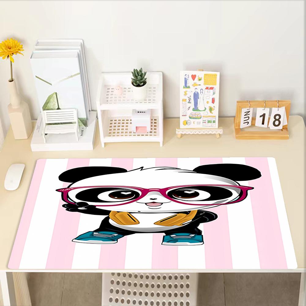 Luluca Panda Theme Mouse Pad, Non Slip Rubber Base, Multifunctional Office & Home Decor, Perfect for Workspace Personalization.