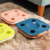PP Multifunction Cat Feeder Toy Puzzle with 2-Inch Track, Amusement Plate, Blue Food Basin Bowl