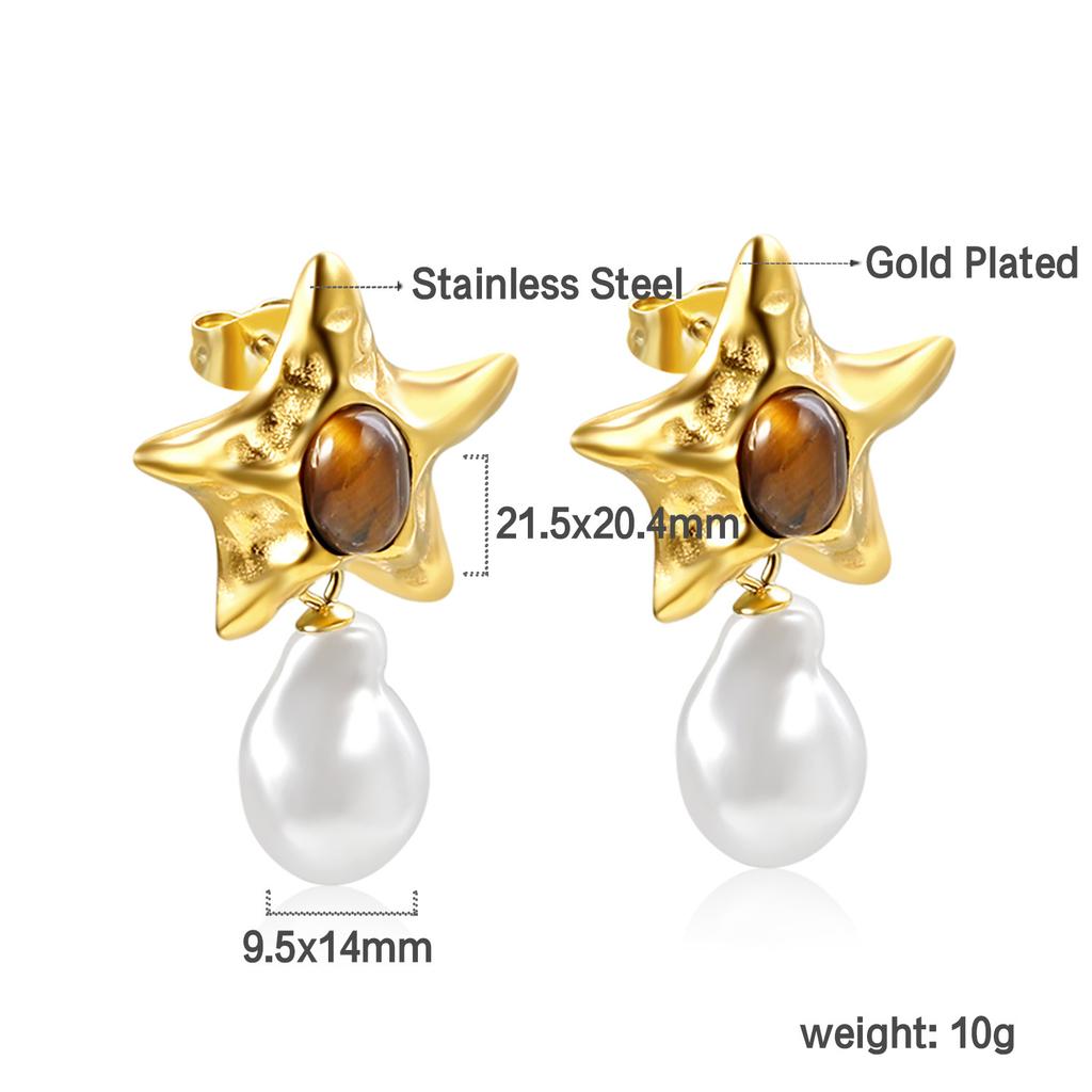 Elegant Baroque White Pearl Earrings Fashionable High-End Pearl Jewelry