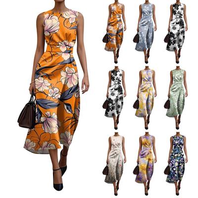 Sleeveless  Boho Dress For Women Casual Loose Fit Summer Sundress Print Dress