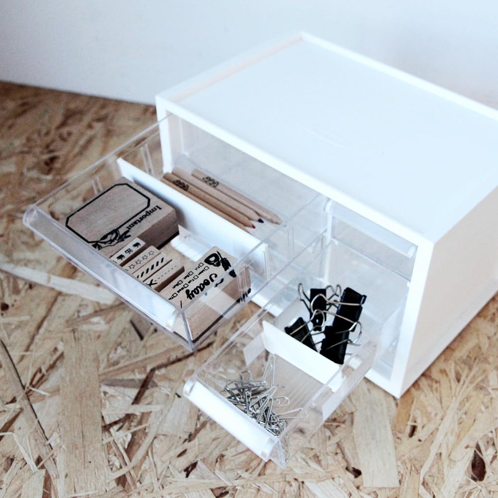Livinbox Desktop Storage Parts for Organizing Masking Organizing Resin Craft Plastic Model Makeup Small Item White 6-Drawer Case, Cabinet, Notes,