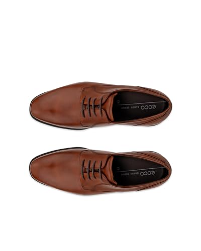ECCO QUEENSTOWN Men's Genuine Leather Derby Shoes, 85894401053, COGNAC, Size 25.0 Cm, 3E
