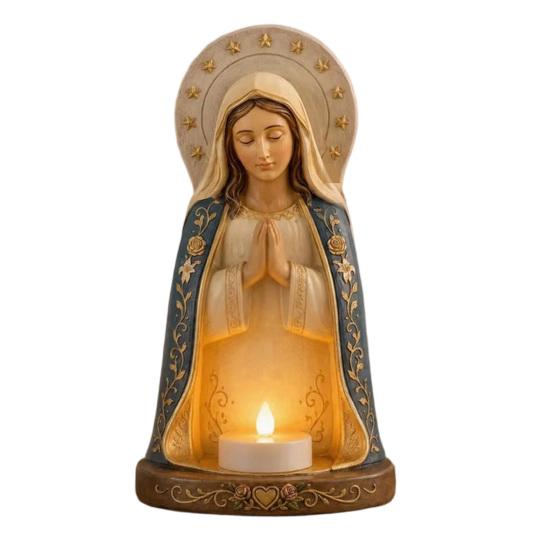 DYS Praying Figure Candlestick Decoration, Religious Candle Holder, Holder Ornaments for Home Office Living Room Table Decor A