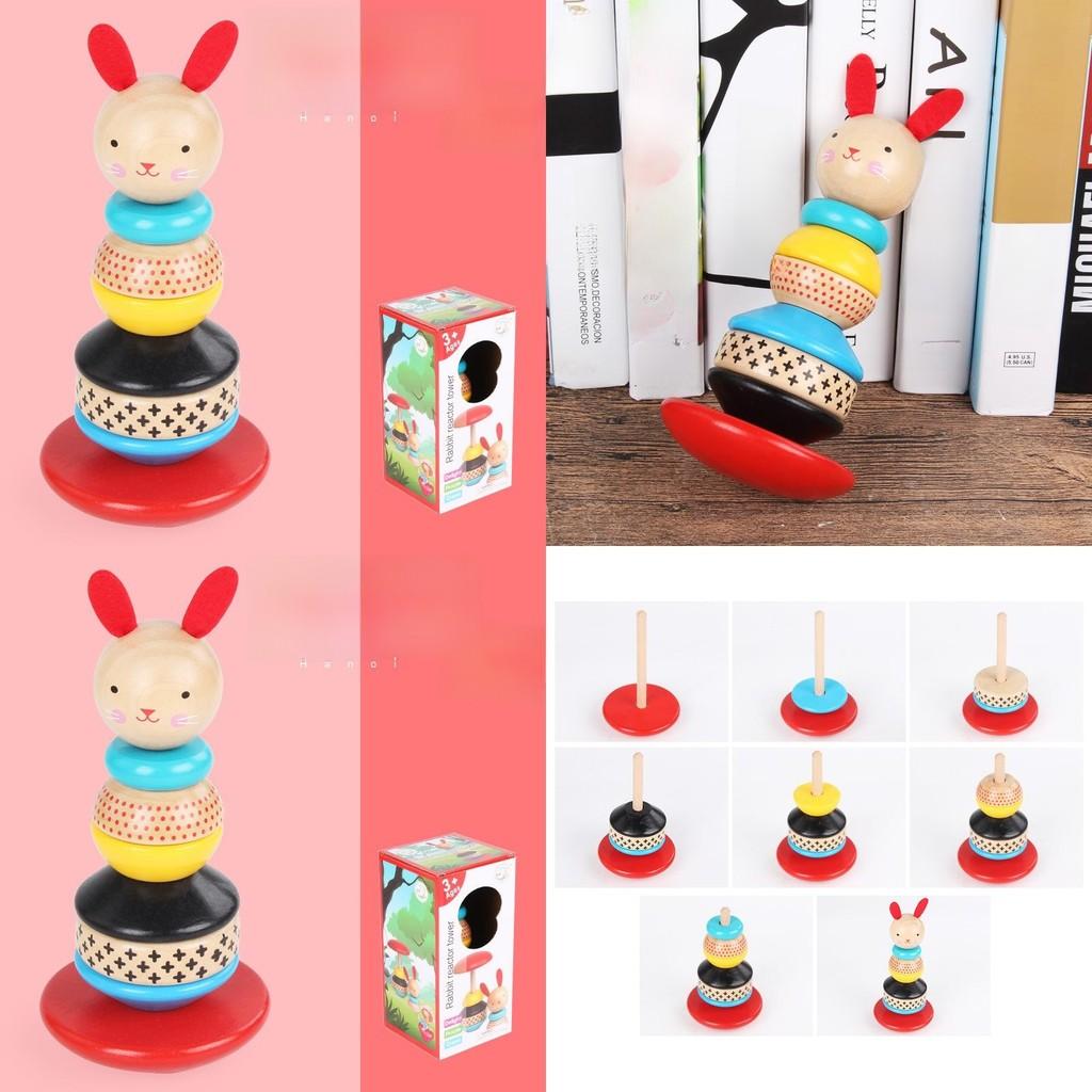 Wooden Bunny Balancing Children Toy Early Education Cognitive Skills Enhancement