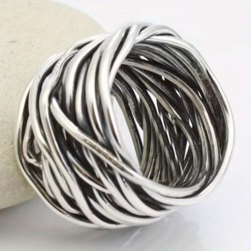 Minimal Silvery Color Wrap Wide Band Ring Minimalistic Shiny Finish Ring, Elegant, Modern Design, Statement Ring, Gift for Her