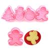 4PCS/set Cookie Stamp Cutters Biscuit Molds Form 3D Cookie Plunger Cutter DIY Baking Mould Tools Gingerbread Cookie Cutters