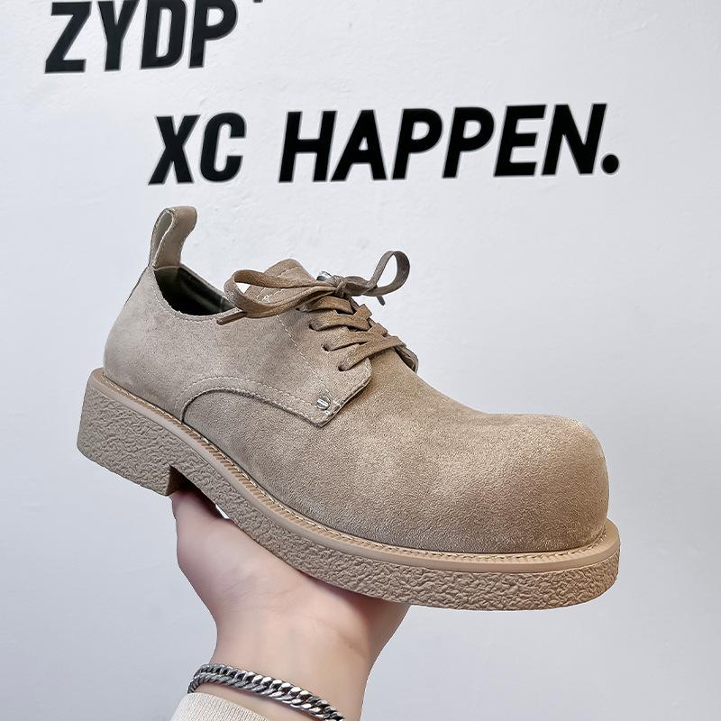 American retro brown derby shoes men's high sense Mickey big head shoes British platform leather shoes tide 14411-A