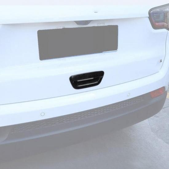For 2017 - 2025 Jeep Compass Carbon Fiber Rear Trunk Door Handle Bowl Cover Trim
