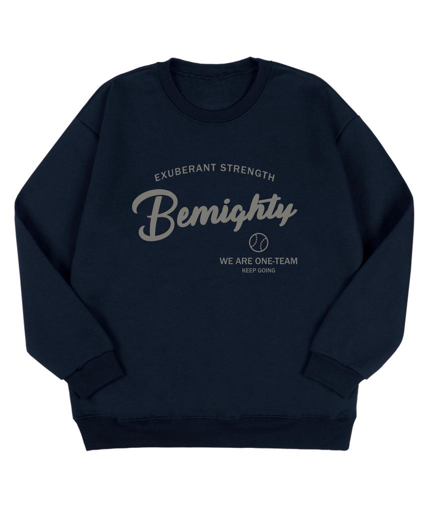 BEMIGHTY One Team Lettering Brushed Oversized Sweatshirt [Melan Grey]