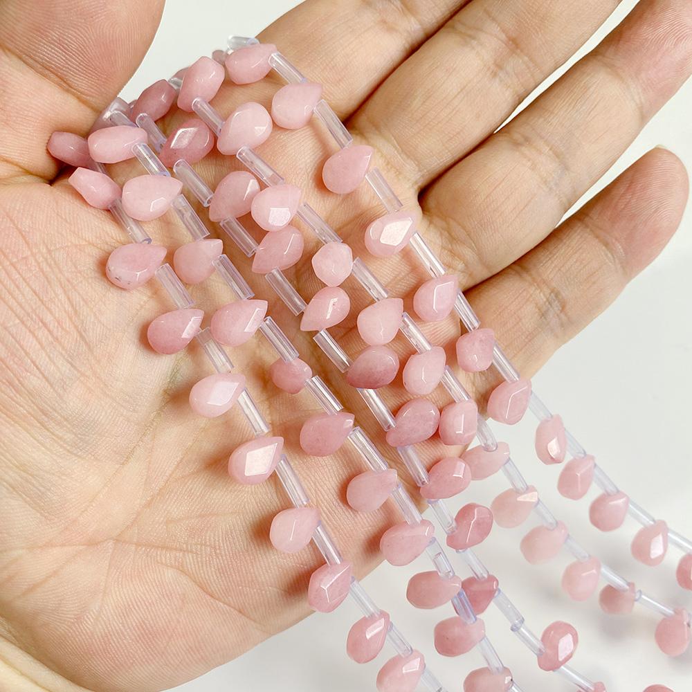6*9mm Natural Stone Teardrop Beads, Mixed Color Water Drop Loose Beads for DIY Jewelry Making Bracelet Necklace Accessories 6x9MM 15pcs