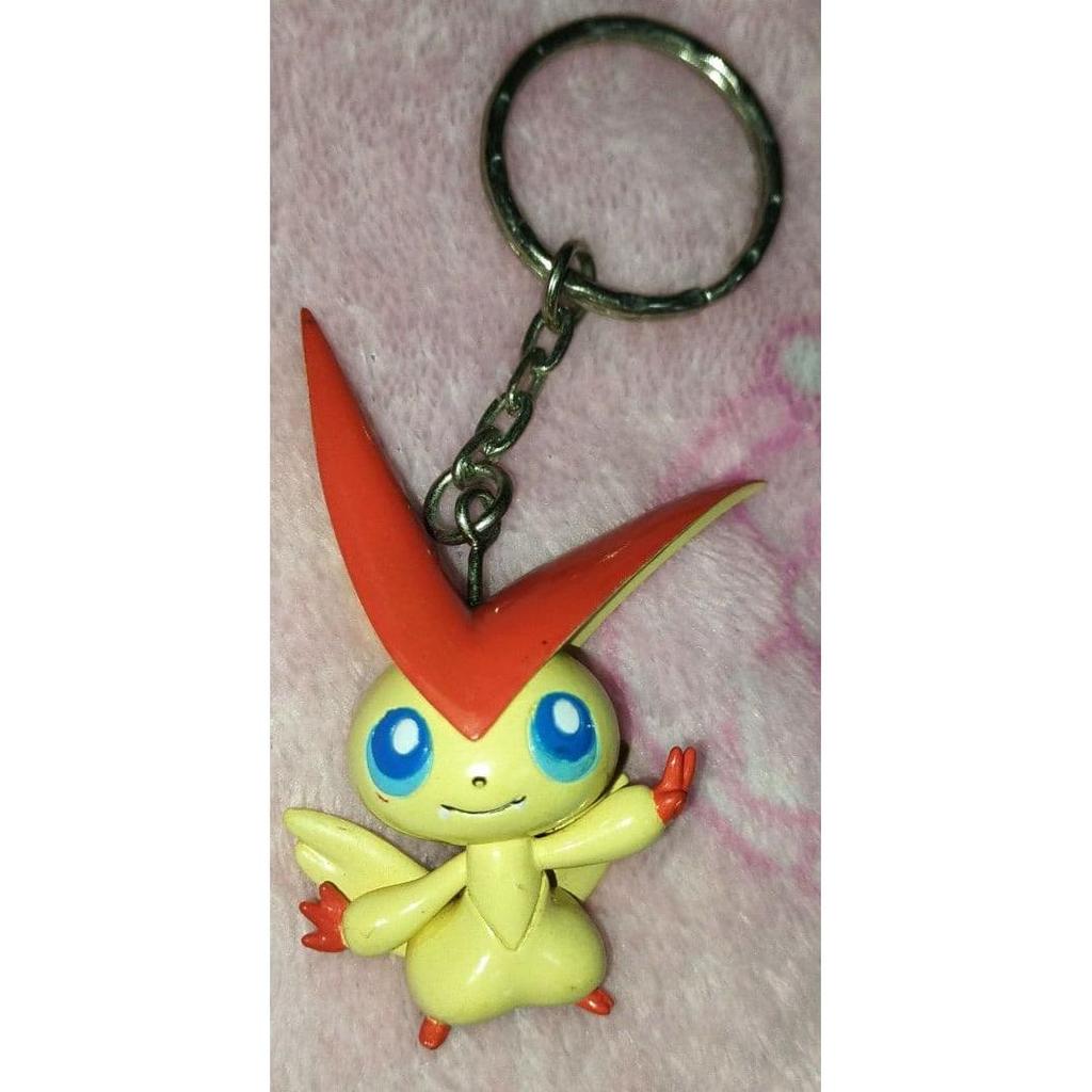 Used Pokemon Figure Keychain Victini Pikachu Best Wishes