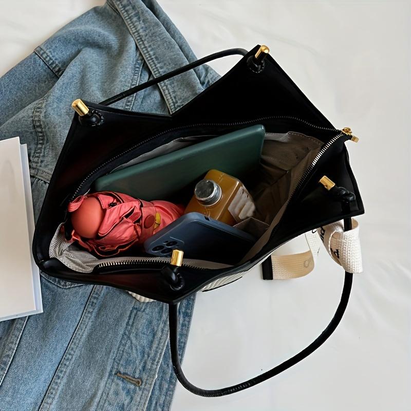 Love Design Tote Bag, Trendy Large Capacity Shoulder Bag, Faux Leather Simple Bag for Women Work Purses and Handbags