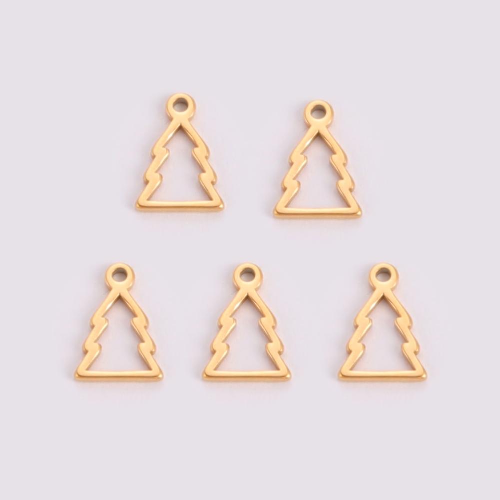 Teamer 5pcs/lot Stainless Steel Charms for Jewelry Making DIY Halloween Pendant for Bracelet Ghost Bell Trees Charm 2026 new