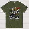 I Love Jesus And Gaming Cotton Summer Casual Cool Loose T-Shirt