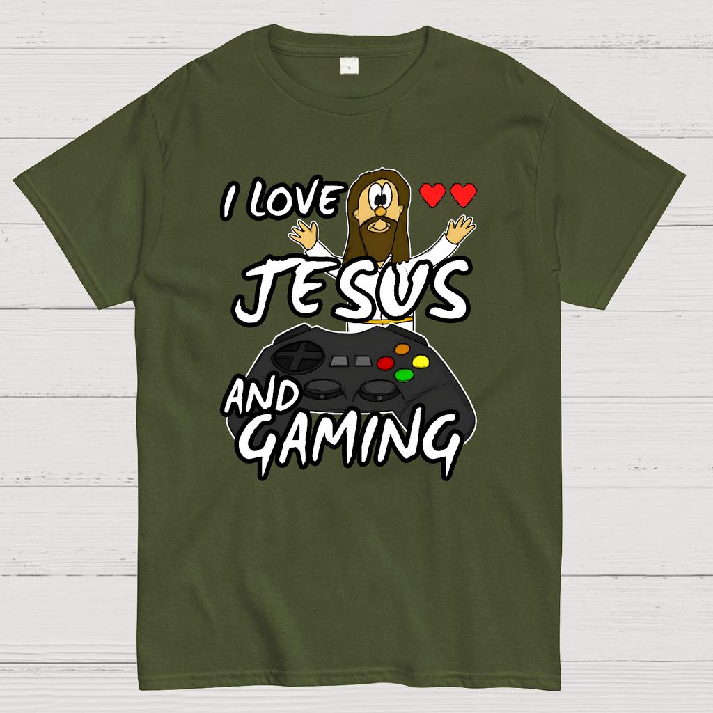 I Love Jesus And Gaming Cotton Summer Casual Cool Loose T-Shirt