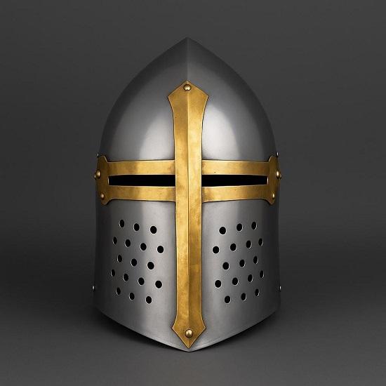 Medieval crusader sugar loaf helmet Gauge knight knight great helm for cosplay  Halloween Gift for Him