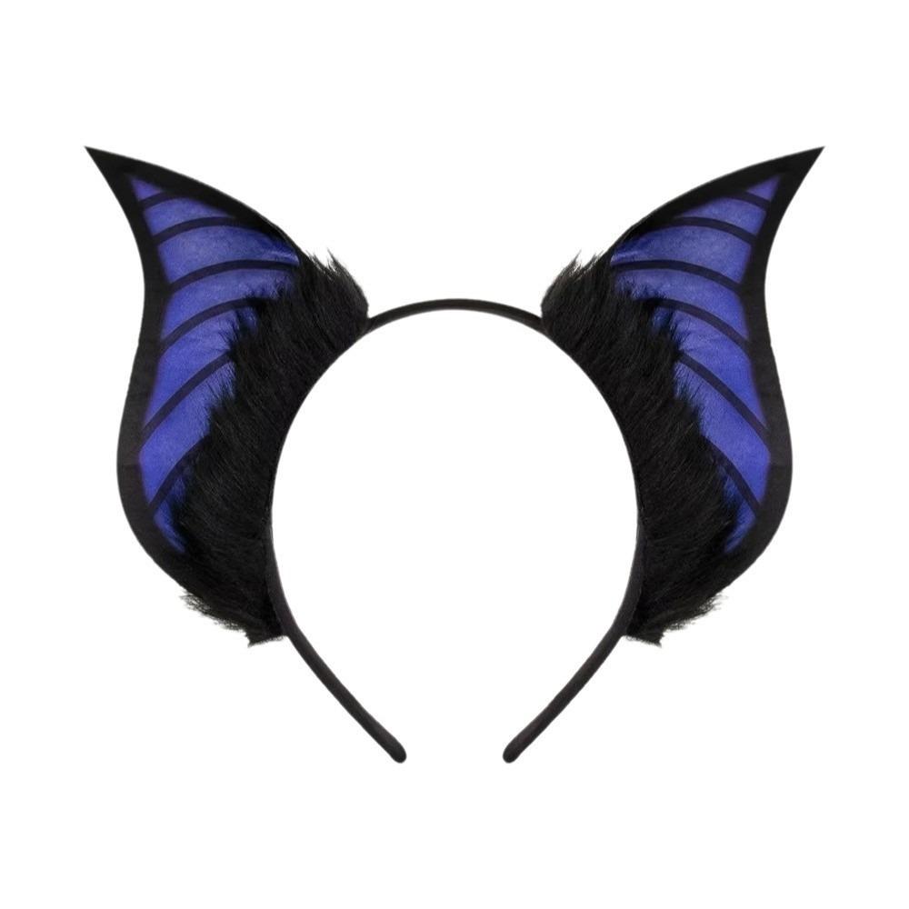 Furry Halloween Costume Cosplay Props Animal Beast Ears Halloween Hairband Bat Ears Headband  Kids синий