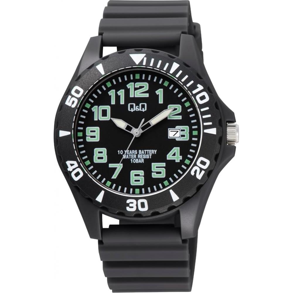 

[Citizen QQ] A22a 001vk CQ Аналоговые часы Срок службы батареи 10 лет Водонепроницаемость 10 атм Ремешок из уретана для мужчин Черный
