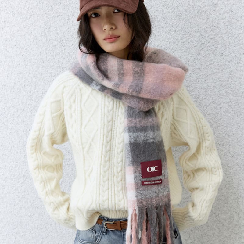 

OIOI COLLECTION Шарф в смелую клетку [РОЗОВЫЙ] FREE